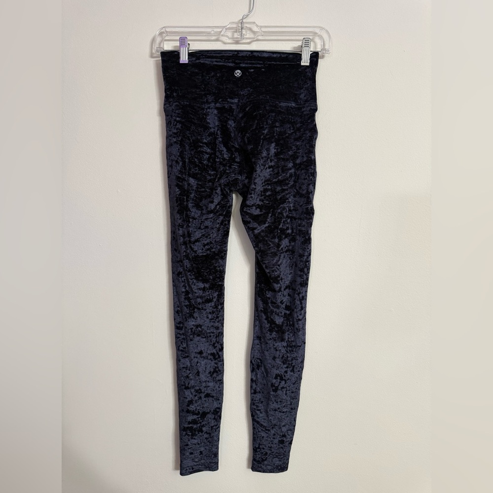 Lululemon Align Super High Rise Pant 28" Crushed Velvet Black Womens Size 6 - Picture 7 of 7